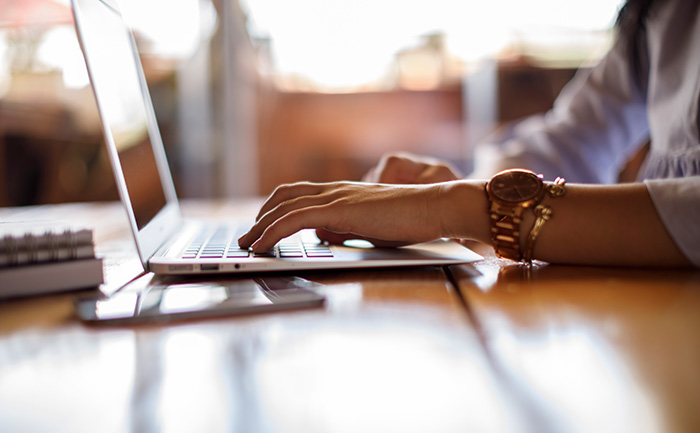 woman on computer